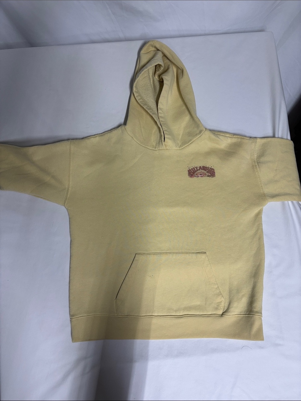 Billabong 1973 Retro Graphic Hoodie Butter Yellow Pullover Size M